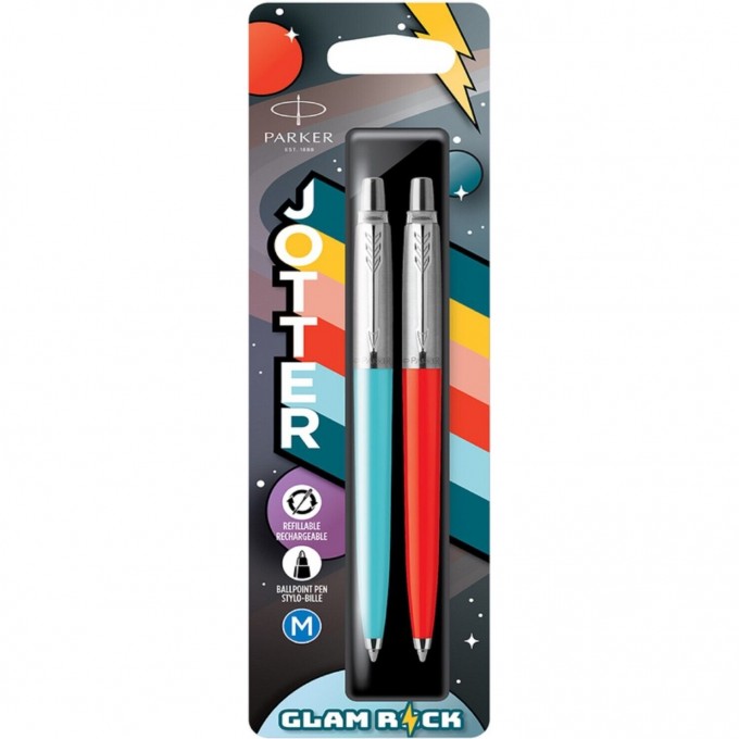 Набор ручек PARKER JOTTER ORIGINALS 70S GLAM ROCK Azure Blue/Vermilion M 2162141 Набор ручек PARKER JOTTER ORIGINALS 70S GLAM ROCK Azure Blue/Vermilion M 2162141