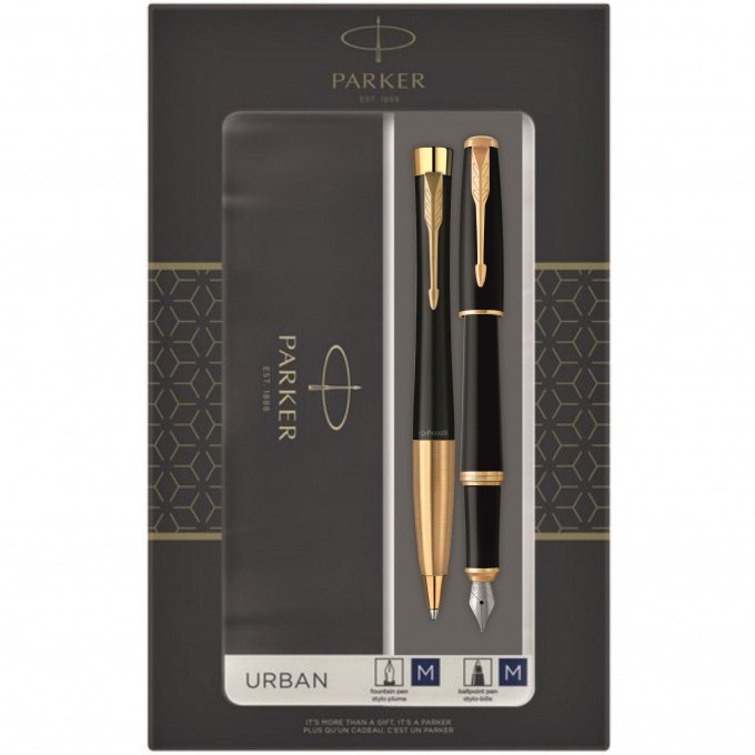 Набор ручек PARKER URBAN CORE - MUTED BLACK GT, ручка перьевая + ручка шариковая CW2093381 Набор ручек PARKER URBAN CORE - MUTED BLACK GT, ручка перьевая + ручка шариковая CW2093381