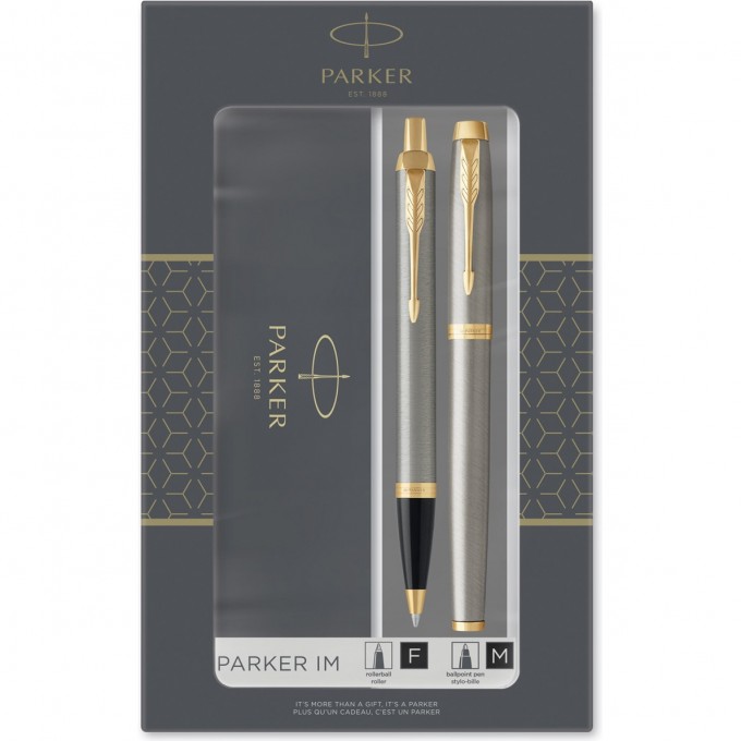 Подарочный набор PARKER: IM CORE BRUSHED METAL GT - ручки роллерная и шариковая 2093217 Подарочный набор PARKER: IM CORE BRUSHED METAL GT - ручки роллерная и шариковая 2093217