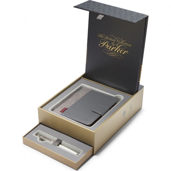 Подарочный набор PARKER: Ручка перьевая PREMIUM SONNET METAL & PEARL CT с блокнотом и органайзером 1978406 Подарочный набор PARKER: Ручка перьевая PREMIUM SONNET METAL & PEARL CT с блокнотом и органайзером 1978406