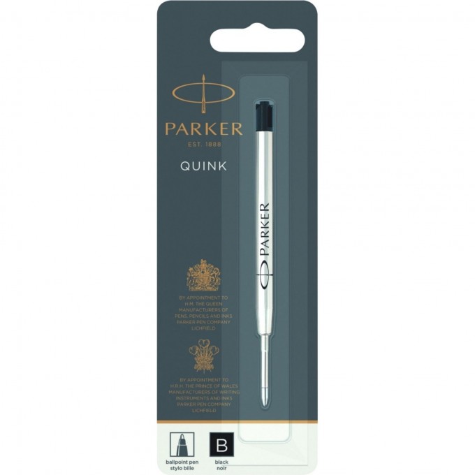 Стержень шариковый PARKER QUINK () B 1.2мм черные чернила блистер 1950366